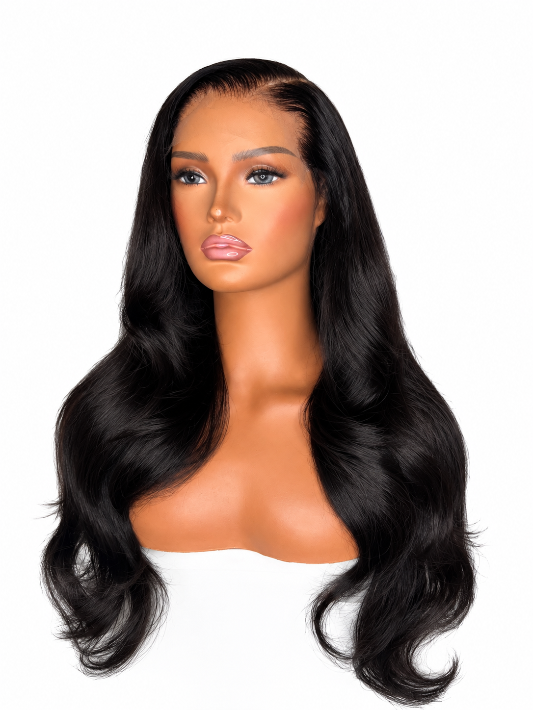 Black Side Part Wig 20"